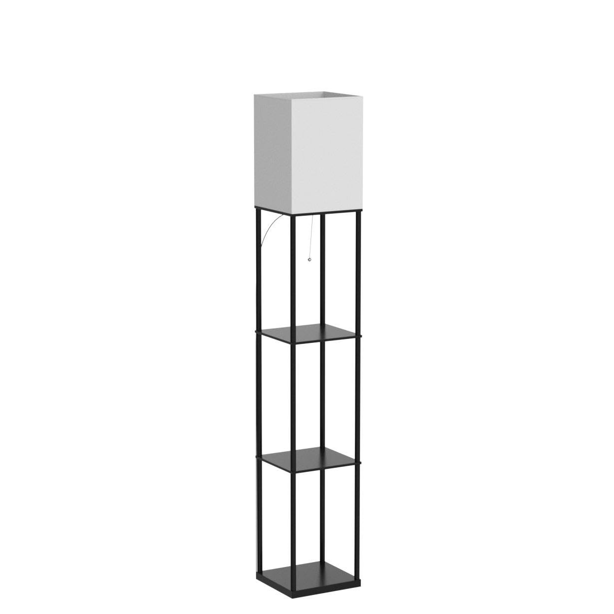 Floor Lamp with Shelves, Modern Square Standing Lamp with 3 Color Temperature... thumbnail 4