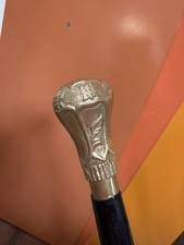 Vintage Cane Victorian Style Solid Brass knob Head Handle Wooden Walking Stick