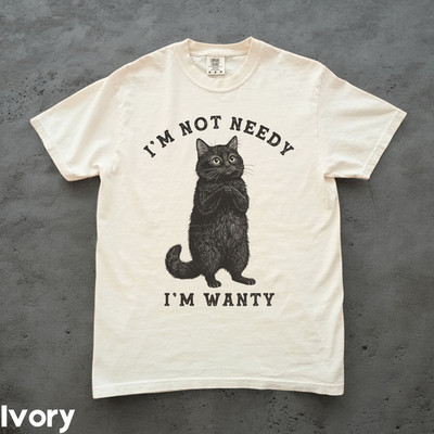 Funny Black Cat Shirt Sarcastic Tee Comfort Colors Unisex Top Oversized TShirt