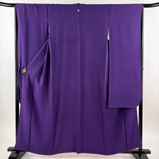 JAPANESE KIMONO FURISODE PURPLE 159.5cm 5 ft 3 in PURE SILK B0722