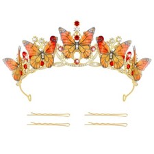Monarch Butterfly Princess Crown for Women and Girls Gold Crown Style-2