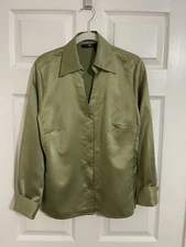 East 5th Womens Button Front Blouse/Shirt/Top  Size 12  Green