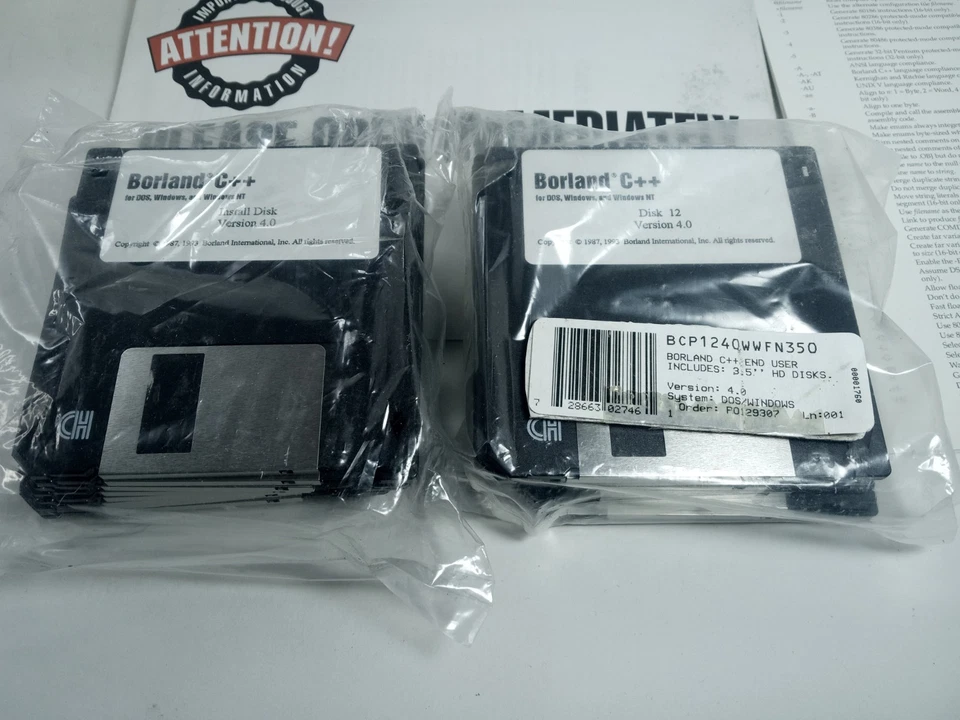 Borland C++ 4.0 Application & Framework Set DOS Windows Disks Manuals 3.5" Disks - Image 3 of 4