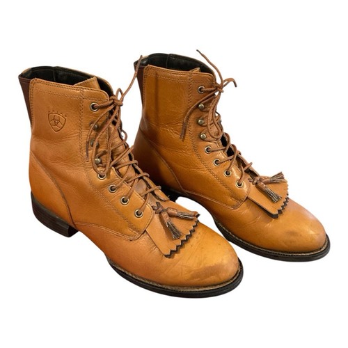 ARIAT Colbalt Lacer Womens Sz 8B Riding Cowboy Style 33471 Kilties Tassels Boots - Picture 2 of 12