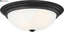 DESIGNERS FOUNTAIN Reedley 3-Lights 15 Inch, Matte Black with Etched Glass 
