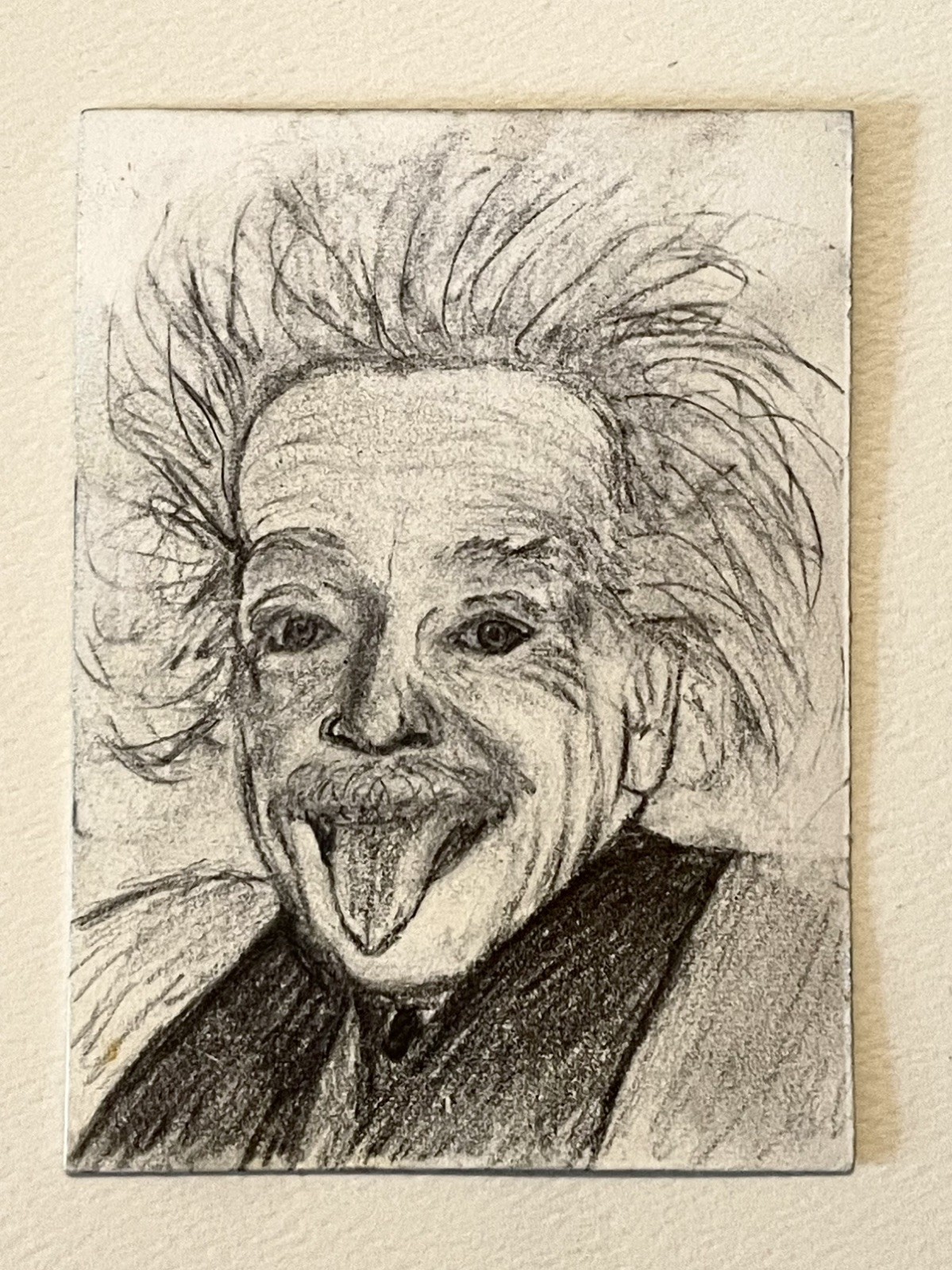 ACEO original drawing Einstein by N.Waxman