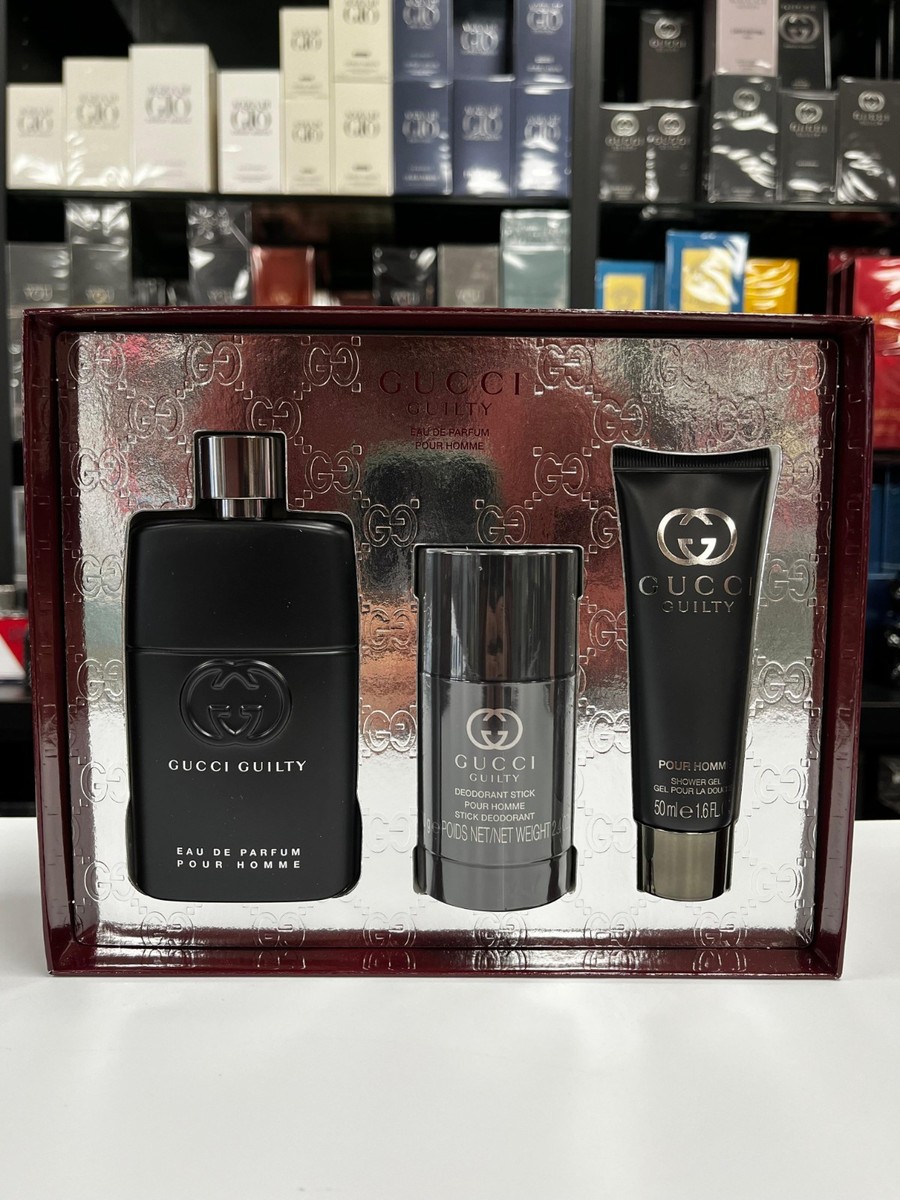 Gucci Guilty Eau de Parfum 3 Piece Gift Set for Men | eBay