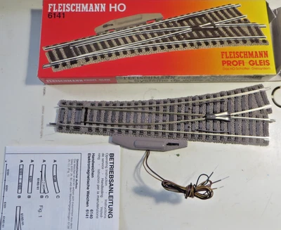 Fleischmann H0 6140 6141 L elektrische Weiche links mit Anleitung Neu in OVP