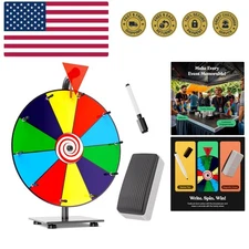 12 Inch Heavy Duty Spinning Prize - 10 Slots Color Tabletop Roulette Spinner ...
