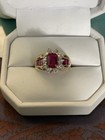 Ruby And CZ’s In 10K Yellow Gold Size 6 1/2 Statement Ring — photo 3