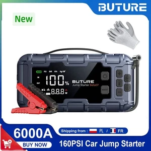 BUTURE 6000A Car Jump Starter PD45W Power Bank 26800mAh 160PSI Air Pump Battery