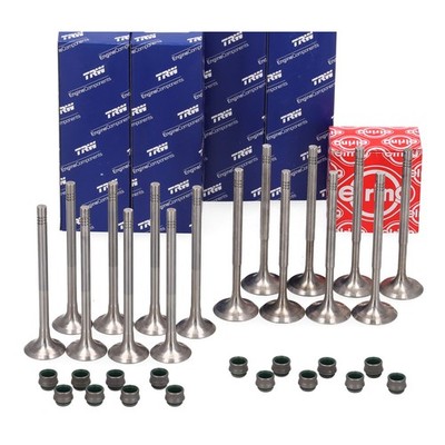 8x TRW Einlassventil 8x Auslassventil 16x Dichtungen für VW GOLF 4 5 6 1.4 1.6