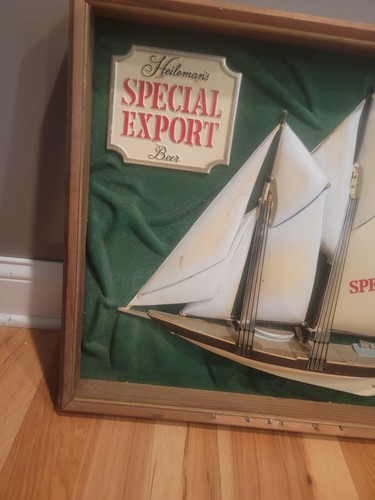 Vintage Heileman's Special Export Beer Sign 3d Plastic Ship Wood Nautical - Picture 5 of 9