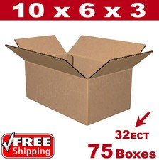 75 - 10x6x3 Cardboard Boxes Mailing Packing Shipping Box 32ECT Corrugated Carton