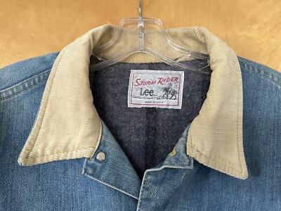 Vintage 70's Lee Storm Rider Denim Jacket W/ Cord Collar