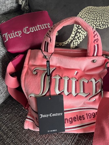 JUICY COUTURE wunderschöne Iris SAMT kleine Shopper Crossbody TASCHE Twin Scottie Hunde - Bild 6 von 7