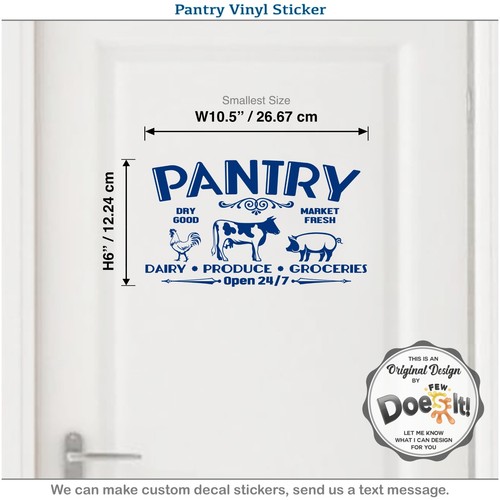 Pantry Door Decal Open 24 7 Dairy Sign Modern Kitchen Antique Vintage Vinyl D201 - Picture 3 of 9