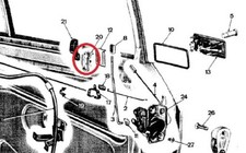Lancia Beta Montecarlo mostrina pomello interruttore sicurezza porta 82290456 