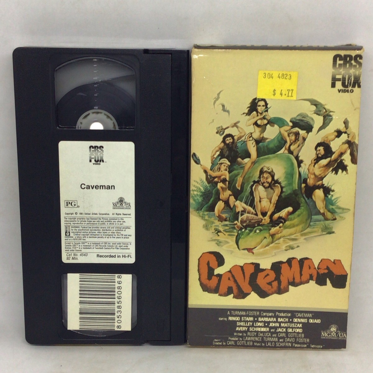 Vintage 1984 CBS/Fox VHS Caveman by Turman-Foster W/ Ringo