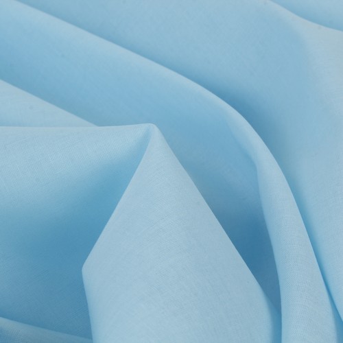 Stoff Meterware Uni Hellblau Voile Bio Baumwolle Bekleidung Sommer Bluse Deko - Bild 5 von 5