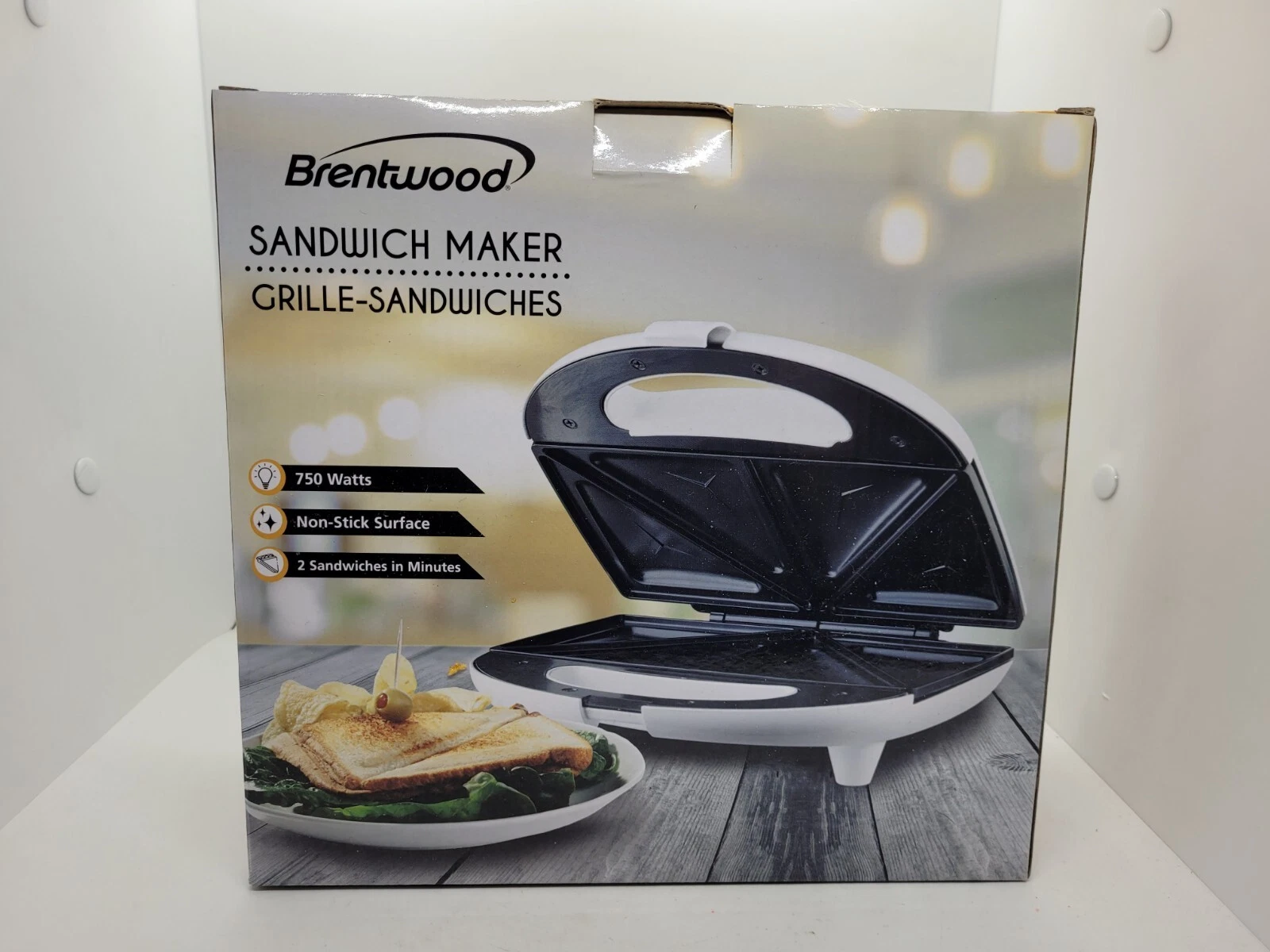 Brentwood Non Stick Compact Dual Sandwich Maker in White