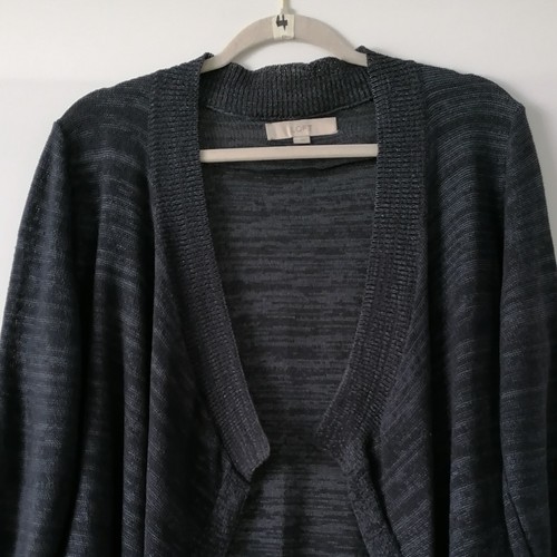 Ann Taylor Loft Womens Blue 3/4 Sleeve Open Front Cropped Cardigan Sweater Sz L - Picture 3 of 7