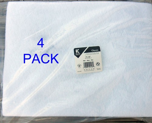 New 4 Pack White Kunin Classic Felt Squares ~ 9"x12" (22.9x30.5cm) Free US Ship - Picture 2 of 2