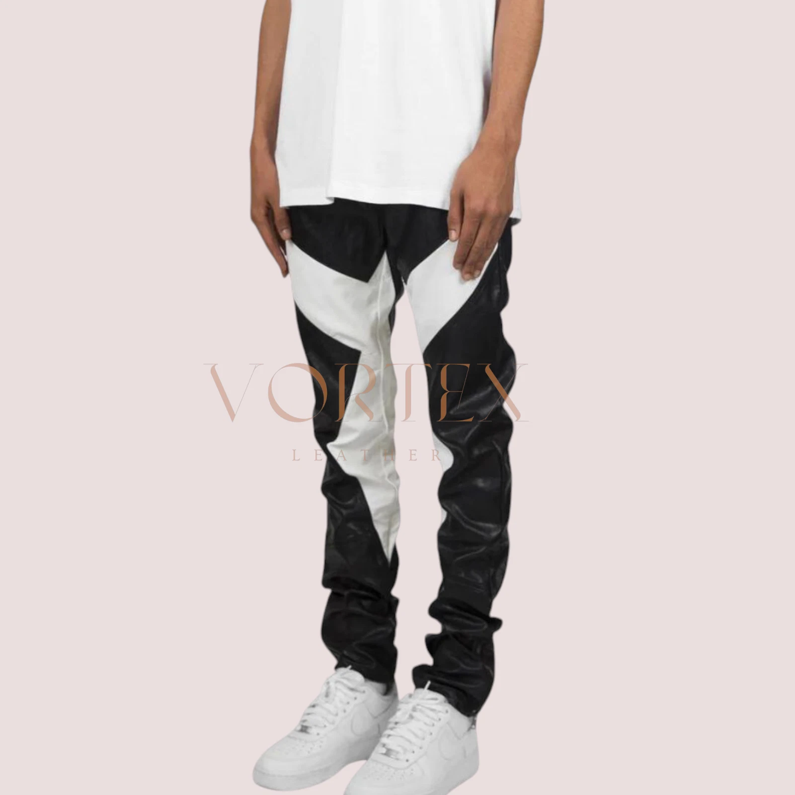 Men's LGBT Leather Pant Two Color Leather Pant Genuine Lambskin Leather Pant