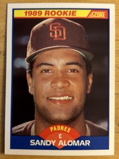 1989 Score Sandy Alomar Baseball Rookie Card (RC) #630 Padres HOF High-Grade NM. rookie card picture