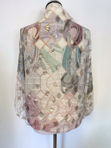 TED BAKER KRIMBA SEA OF CLOUDS COLD SHOULDER PENCIL DRESS & MATCHING WRAP UK 14 - Picture 9 of 12