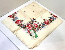 Vintage Scarf USSR cream sprinkle 1st grade size 83 x 83 cm with tag