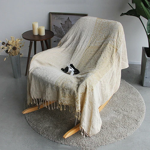 86 x 102" Vintage Bohemian Tapestry Sofa Throw Blanket Anti-slip Rugs Rural Sale - Picture 28 of 36
