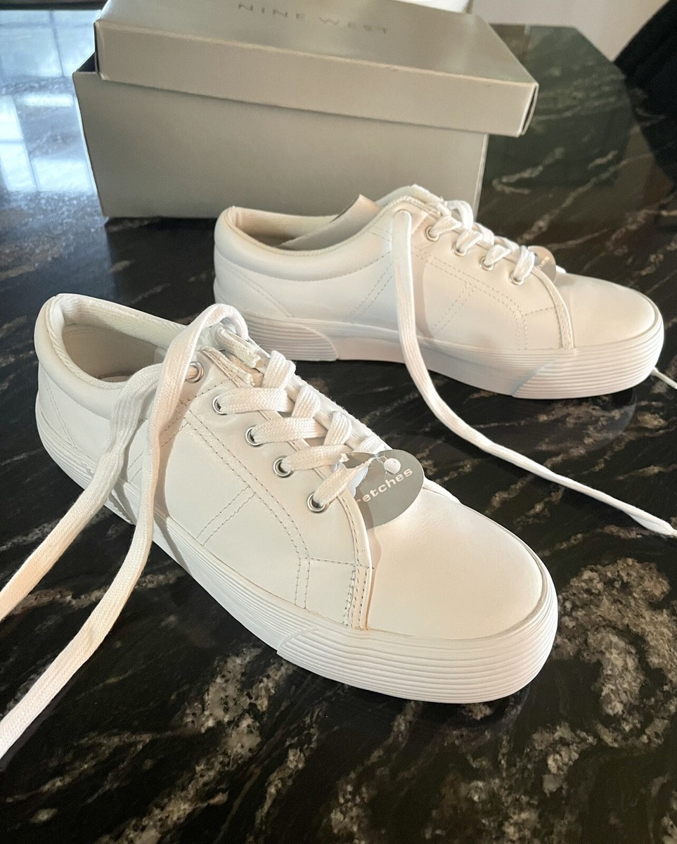 Retro 90's Y2K Nine West TILLY White Low Platform Sneakers