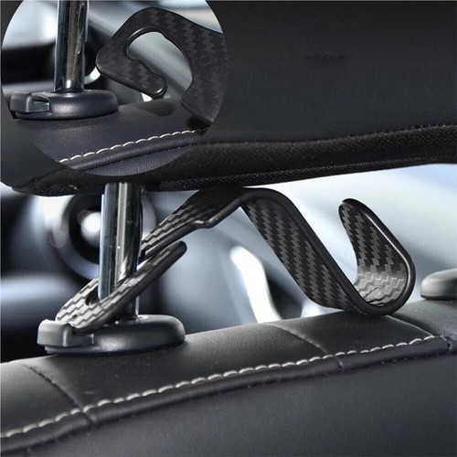 Soporte organizador de asiento negro 4 piezas reposacabezas bolso gancho potente percha de almacenamiento - Imagen 4 de 10
