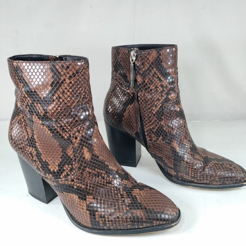 Zara Woman Faux Snakeskin Brown Heeled 