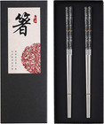 Stainless Steel Chopsticks Titanium Plated Metal Chopsticks Reusable Dishwasher