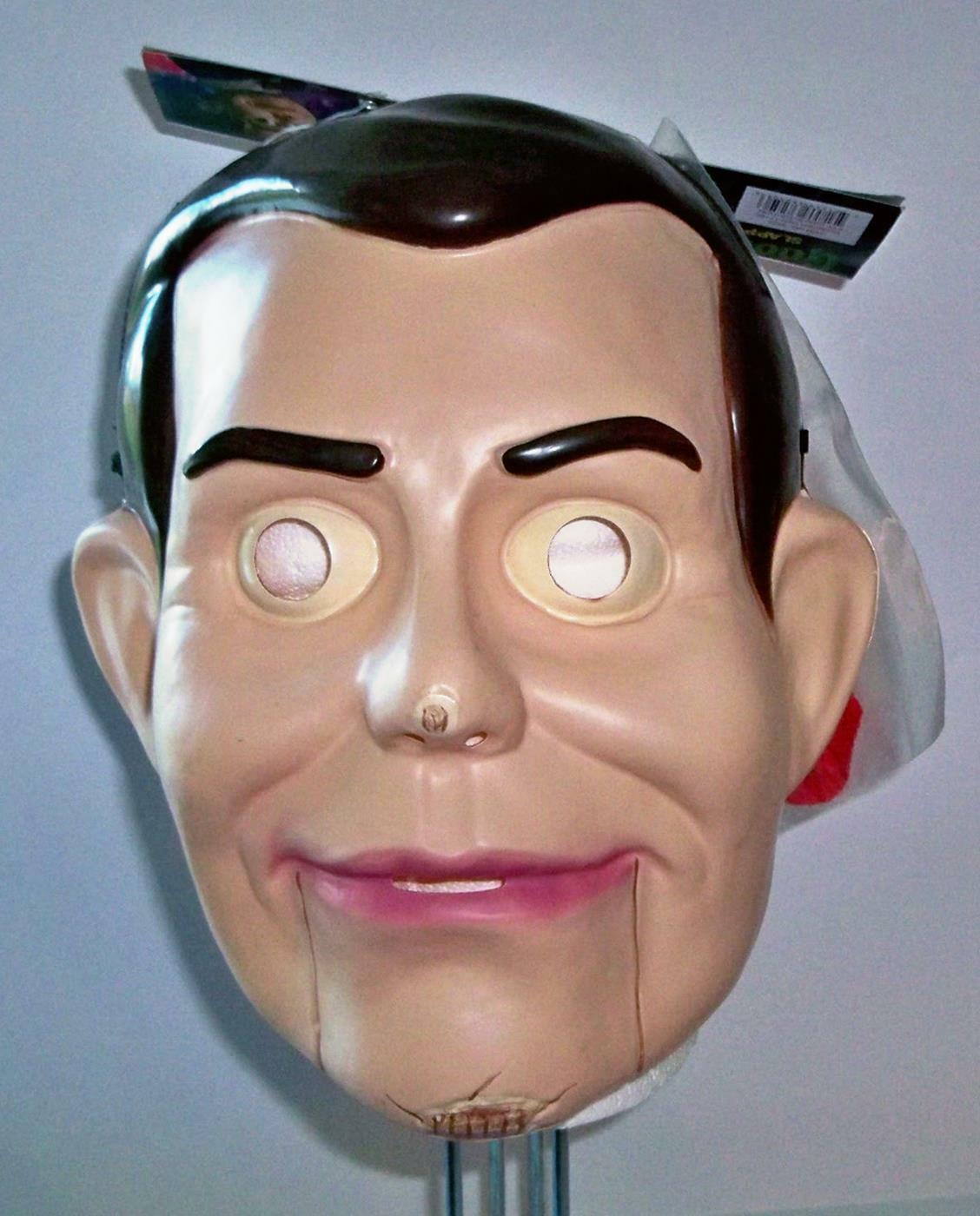 ADULT GOOSEBUMPS SLAPPY VENTRILOQUIST DOLL CREEPY FACE MASK & BOWTIE