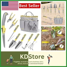 10-Piece Heavy Duty Stainless Steel Gardening Tool Set with Ergonomic Handles