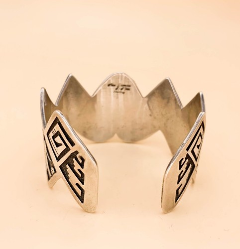 Leal Damon Vintage Türkis Sterlingsilber & 14K Armband Manschette - Bild 8 von 12