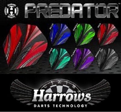 9  Harrows Prime Predator Dart Flights 3 Sets Hex Flys