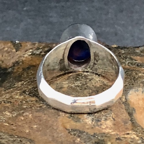 GENUINE LAPIS LAZULI RING SET IN 925 FANCY STERLING SILVER BAND FREE SHIPPING !! - Picture 4 of 5