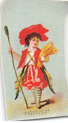 Chromos - COR13846 - women - poppy - approx 3x6 cm - as is