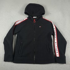 Tommy Hilfiger Sweater Womens Medium Black Full Zip Up Hoodie Sweatshirt