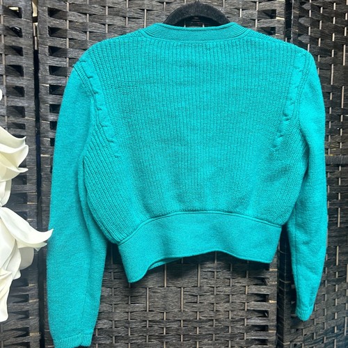 St. John Vintage Knit Cropped Green Cardigan Sweater Size Small - Picture 5 of 7