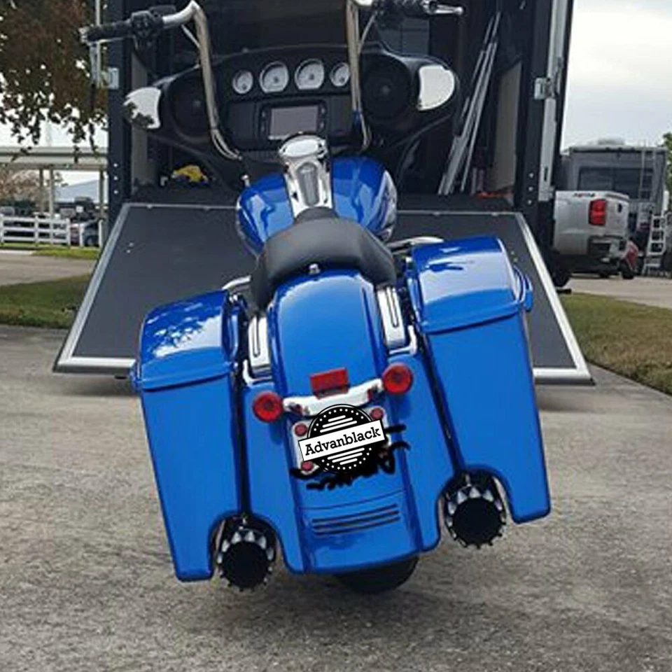 Parte inferior de alforja extendida azul eléctrica Harley Street Road Glide 2014+ Foto 2 de 4