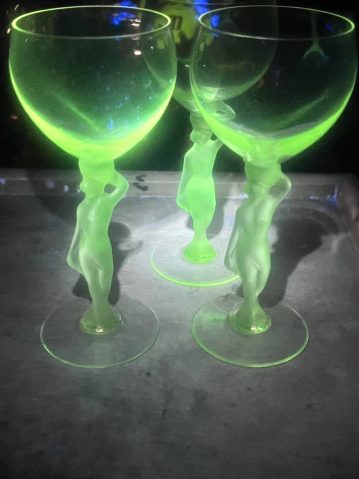 Bayel Crystal Bacchante Frosted Nude Stem Claret Wine Glasses Set Of 3 - Image 2 of 4