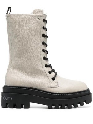 Calvin Klein Jeans Echtleder Boots Stiefeletten Gr 40 NEU - Flatform Mid Boots