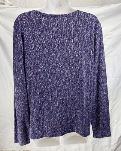 Croft & Barrow Womens Shirt Top Blouse Size Medium Purple 100% Cotton - Picture 3 of 7