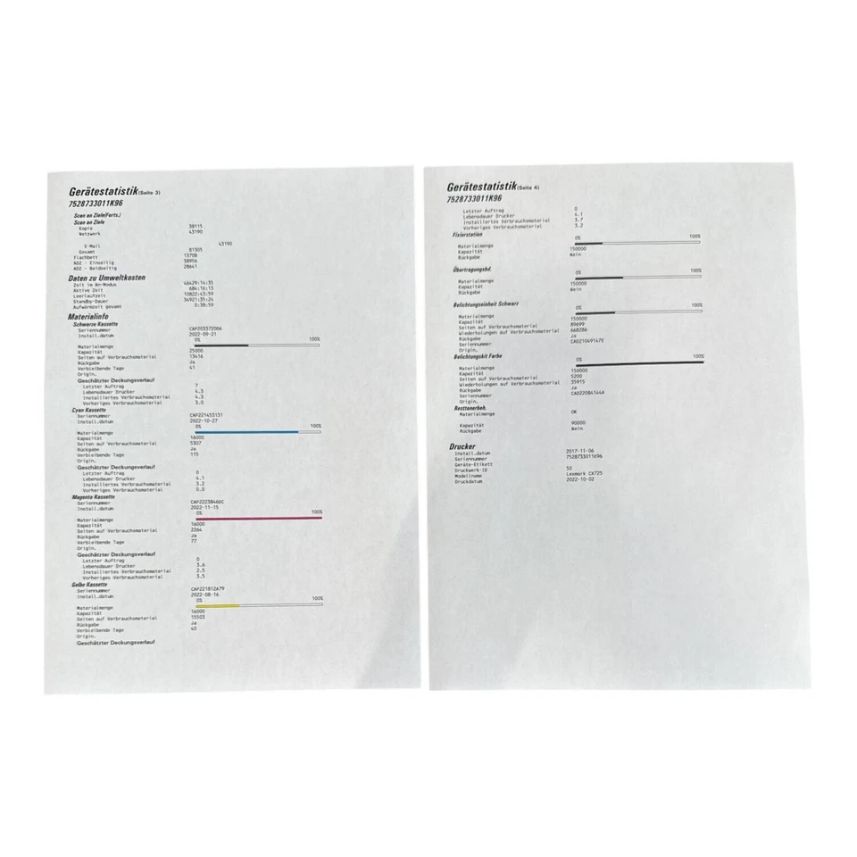 Lexmark CX725dte 325.550 Seiten MFP Farb-Laserdrucker USB LAN All-In-One - Bild 3 von 3