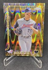 JIM EDMONDS 2025 Topps Gilded Angels GOLD RAYWAVE Refractor PR#8/25 CN#94